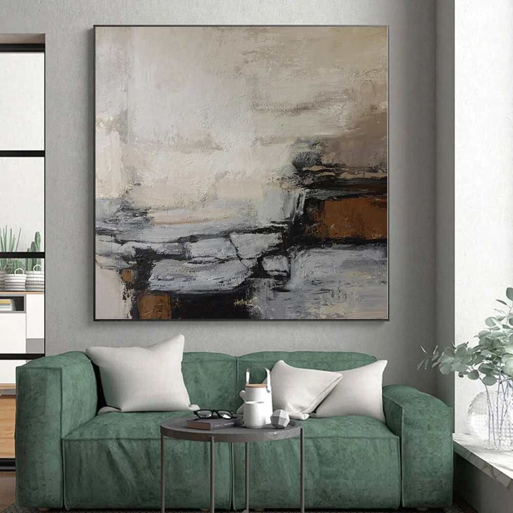 Living Hand-painted Sky Bedroom Clouds Abstract Artwork 3ZQBI